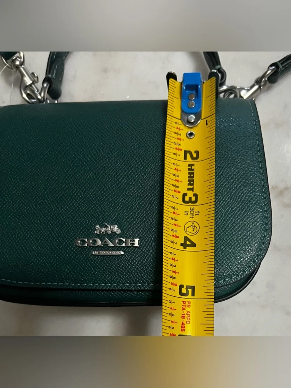 NWT COACH LYSA Top Handle Mini Satchel CrossBody Bag EMERALD X-grain Leather - Picture 13 of 14